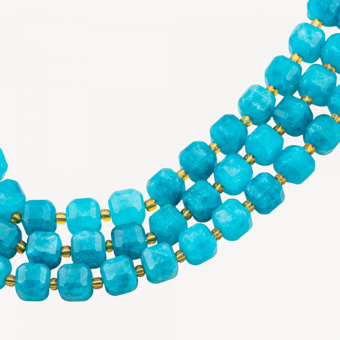 Giada Taglio Rigido Cubo Sfaccettato 10mm Blu Turchese-JADE | Worldofjewel.com