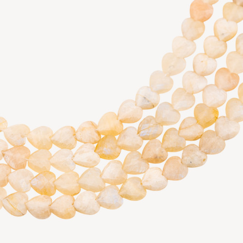 Λευκό Λαμπραδορίτη με επίπεδη καρδιά, πολύπλευρη, σκληρή κοπή 8 χιλ.