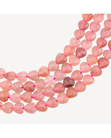 Quarzo Fragola Cuore Piatto Sfaccettato Taglio Rigido 8mm-QUARTZ FRAISE | Worldofjewel.com