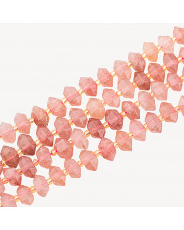 Quarzo Fragola Freeform Nugget Sfaccettato 11x7mm-QUARZO FRAGOLA | Worldofjewel.com