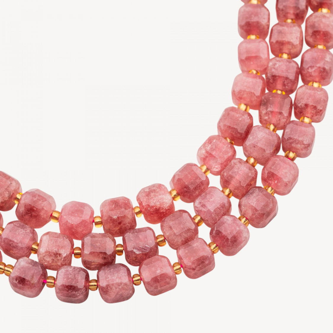 Quarzo Fragola Taglio Rigido Cubo Sfaccettato 10mm-QUARZO FRAGOLA | Worldofjewel.com