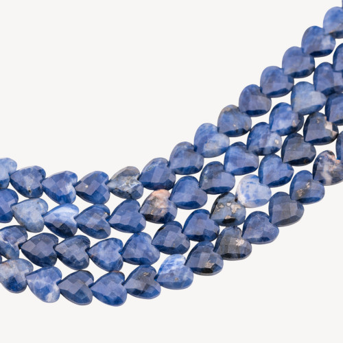 Sodalite en forme de cœur, plate, à facettes, taillée dure, 8 mm