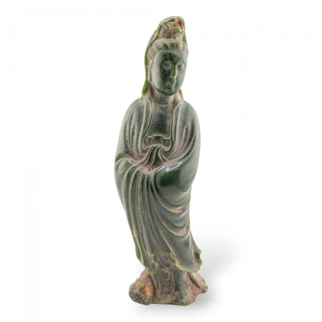 Soprammobile Statua Di Giada Giadeite Verde 21cm-STATUETTES | Worldofjewel.com