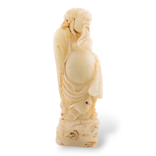 Statuette ornementale en jade jadéite gravée à la main, 20 cm