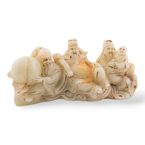 Handgravierte Jadeit-Statue, 21 cm