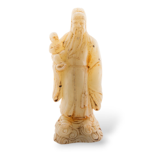 Statuette ornementale en jade jadéite gravée à la main, 22 cm