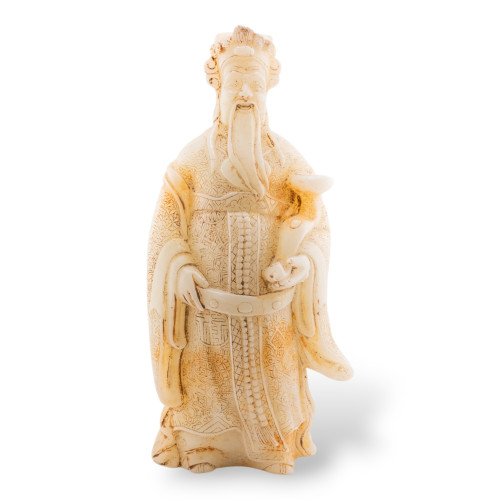 Adorno de estatua de jadeíta grabada a mano de 27 cm