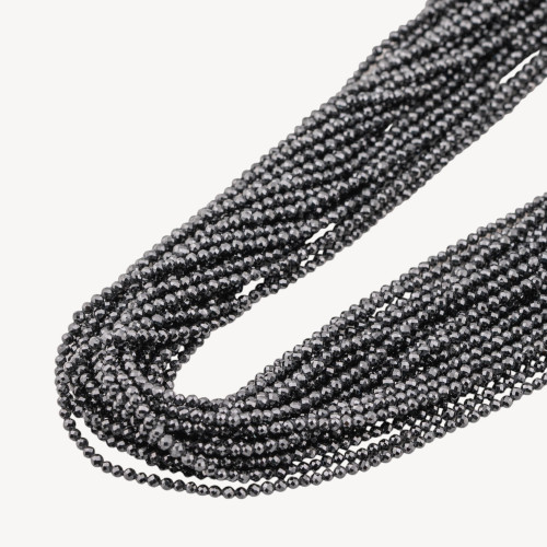Zirconi Perline Sfaccettate 2mm -8 Nero Jet