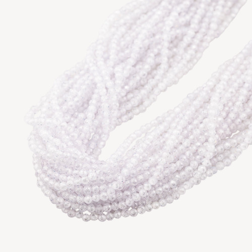 Perles de zircon blanc à facettes de 3 mm