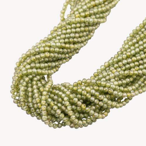Cuentas facetadas de circón de 3 mm de peridoto