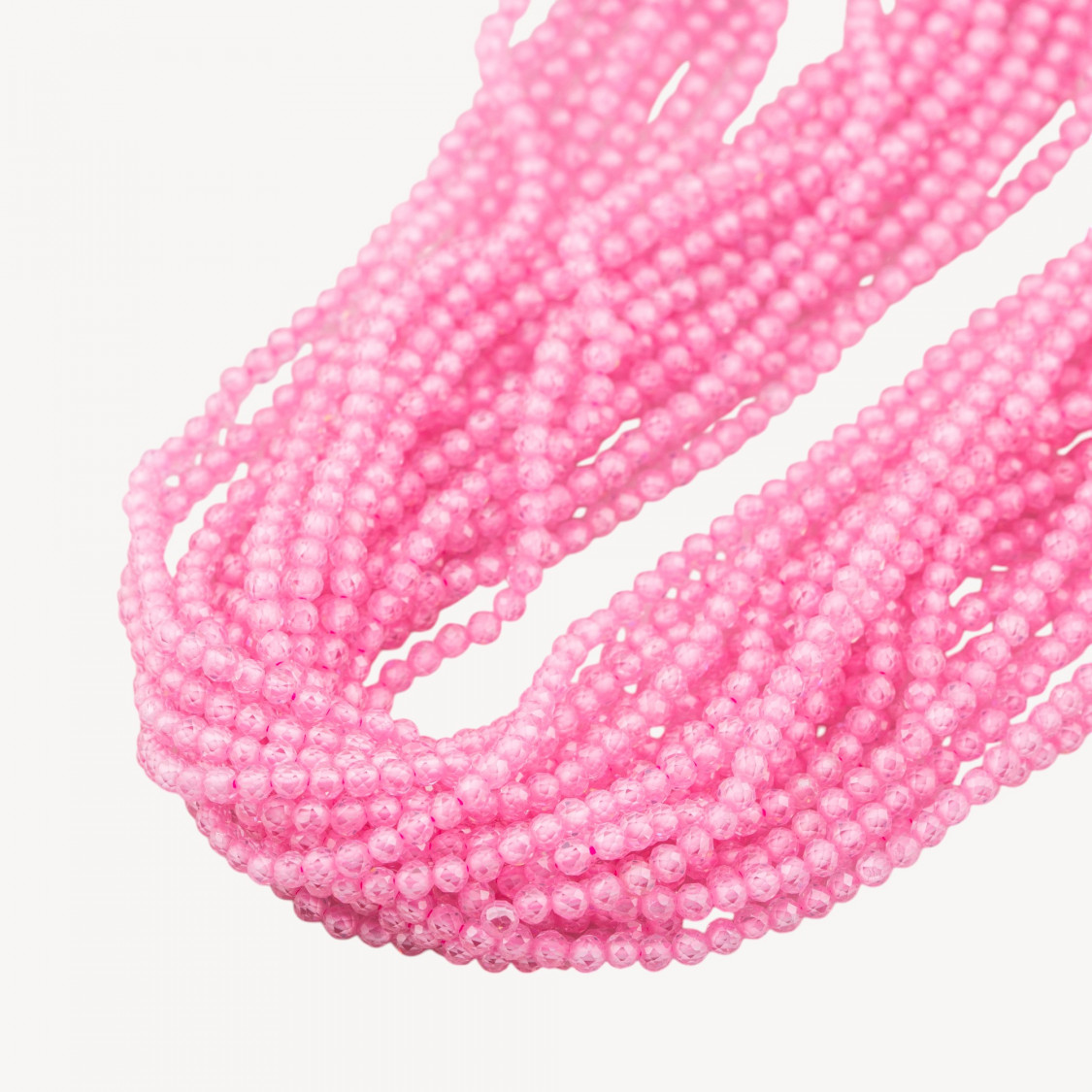 Zirconi Perline Sfaccettate 3mm Rosa-ZIRCONS | Worldofjewel.com