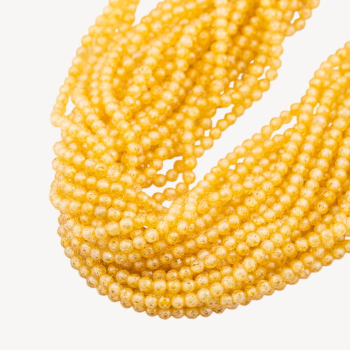Cuentas facetadas de circón de 3 mm con topacio amarillo