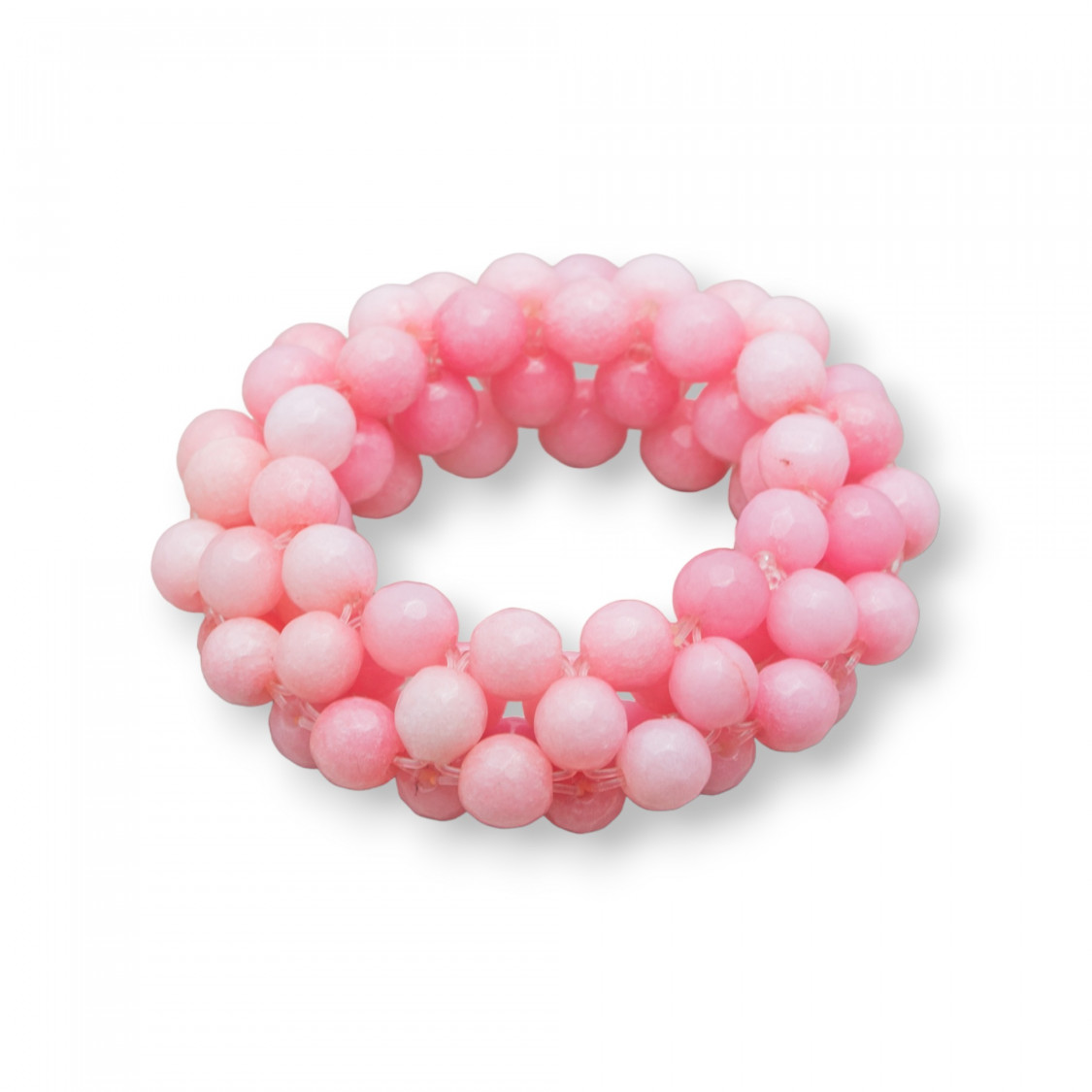 Componente Di Pietre Dure Intrecciato Tondo Forato 50mm 1pz Giada Rosa-COMPONENTI DI PIETRE DURE | Worldofjewel.com