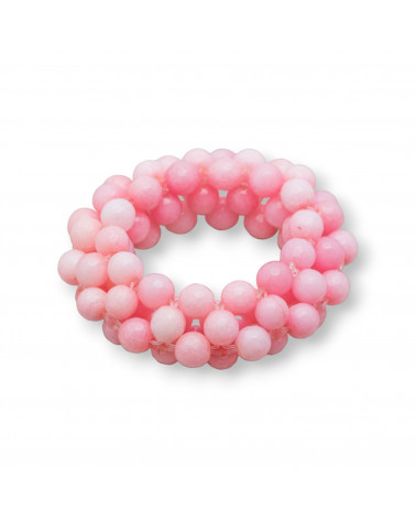 Componente Di Pietre Dure Intrecciato Tondo Forato 50mm 1pz Giada Rosa-COMPONENTI DI PIETRE DURE | Worldofjewel.com