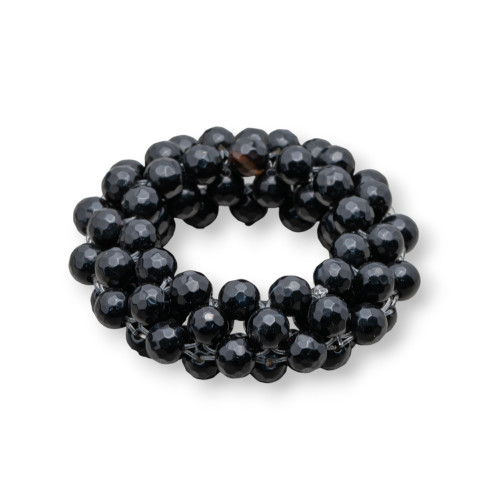 Componente Di Pietre Dure Intrecciato Tondo Forato 50mm 1pz Nero-COMPONENTI DI PIETRE DURE | Worldofjewel.com