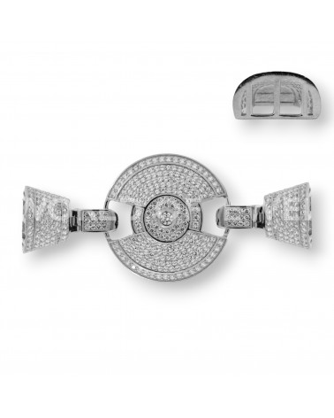 Chiusura Di Argento 925 Con Zirconi Micropave Multifilo 6x60mm 1pz Rodiato-CHIUSURE DI ARGENTO | Worldofjewel.com