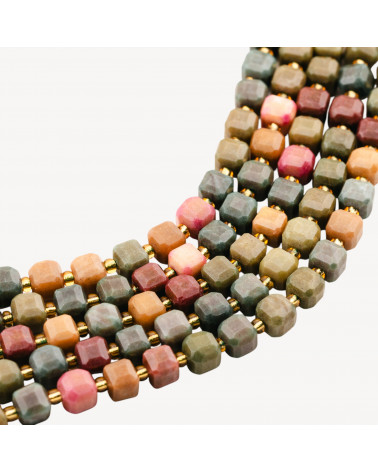 Agata Indiana Taglio Rigido Cubo Sfaccettato 8mm-INDIAN AGATE | Worldofjewel.com