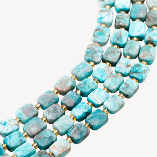 Apatite Flat Rectangle Faceted 8x10mm