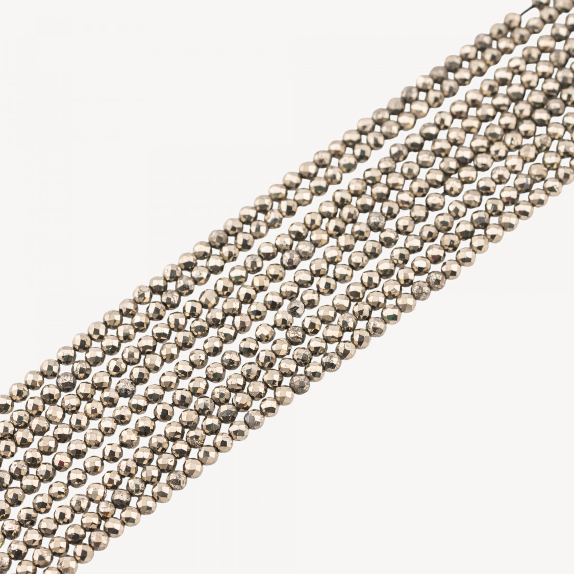 Hematite Pyrite Round Faceted Bead 3mm Hard Cut-HEMATITIS PYRITIS | Worldofjewel.com