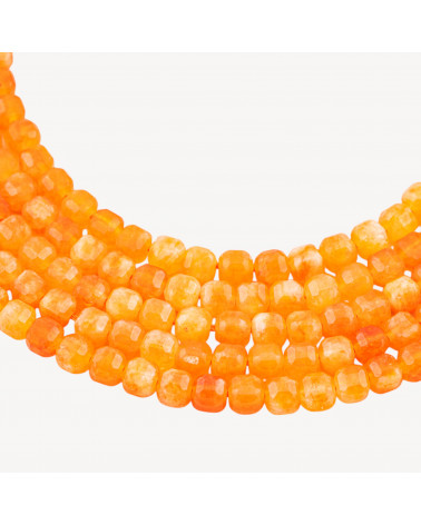Giada Taglio Rigido Cubo Sfaccettato 6mm Arancio-ΝΕΦΡΙΤΗΣ | Worldofjewel.com