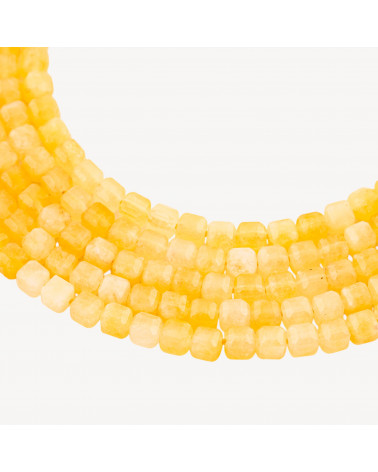 Giada Taglio Rigido Cubo Sfaccettato 6mm Giallo-ΝΕΦΡΙΤΗΣ | Worldofjewel.com