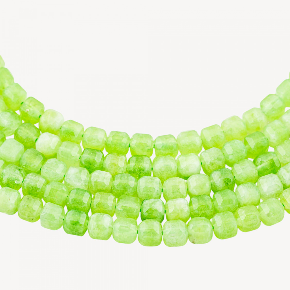 Giada Taglio Rigido Cubo Sfaccettato 6mm Verde Peridot-JADE | Worldofjewel.com