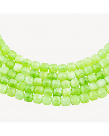 Giada Taglio Rigido Cubo Sfaccettato 6mm Verde Peridot-JADE | Worldofjewel.com