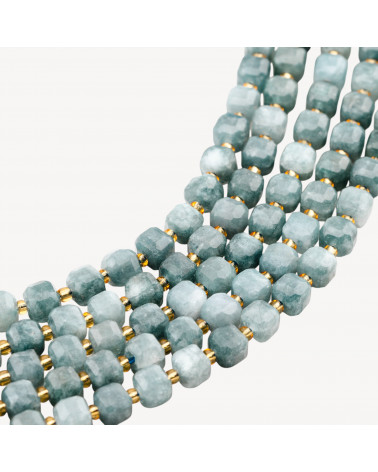 Giada Taglio Rigido Cubo Sfaccettato 8mm Grigio-ΝΕΦΡΙΤΗΣ | Worldofjewel.com