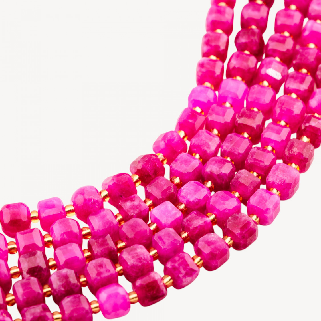 Giada Taglio Rigido Cubo Sfaccettato 8mm Rosso-JADE | Worldofjewel.com