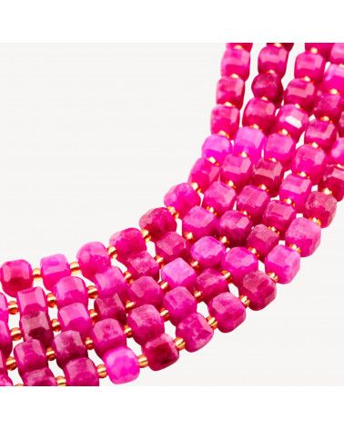 Giada Taglio Rigido Cubo Sfaccettato 8mm Rosso-JADE | Worldofjewel.com