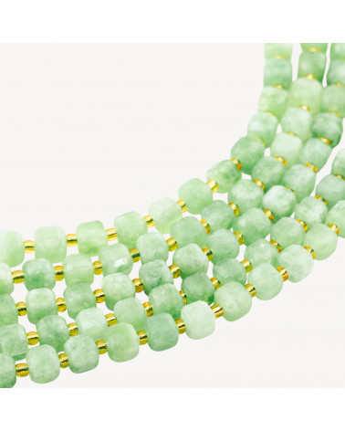 Giada Taglio Rigido Cubo Sfaccettato 8mm Verde Peridot-JADE | Worldofjewel.com