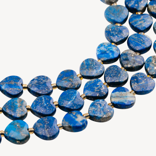 Lapislazuli-Herz, flach facettiert, 12 mm