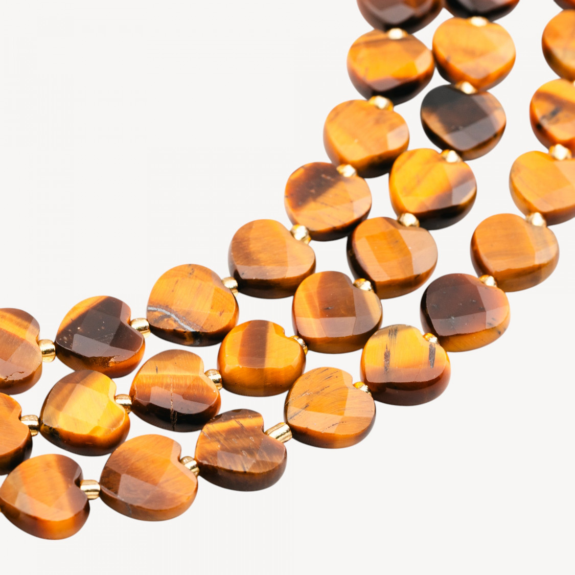 Occhio Di Tigre Cuore Piatto Sfaccettato 12mm-EYE OF THE TIGER | Worldofjewel.com