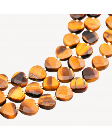 Occhio Di Tigre Cuore Piatto Sfaccettato 12mm-EYE OF THE TIGER | Worldofjewel.com