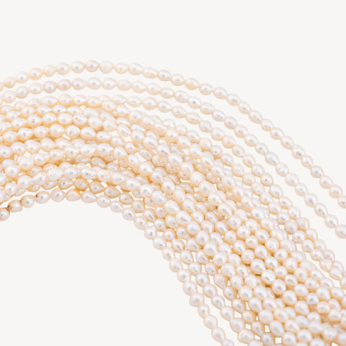 Perlas de río Microperlas de grano de arroz 4-5 mm A++ Blanco