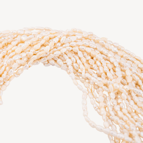 Perles de rivière Microperles Grain de Riz Gamme Économique 3 mm Blanches