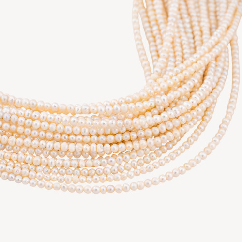 Perles de rivière Microperles rondes blanches de 3 à 3,5 mm