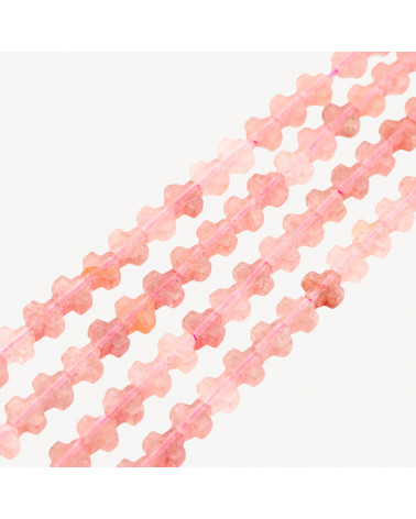 Quarzo Fragola Croce 8mm-CUARZO FRESA | Worldofjewel.com