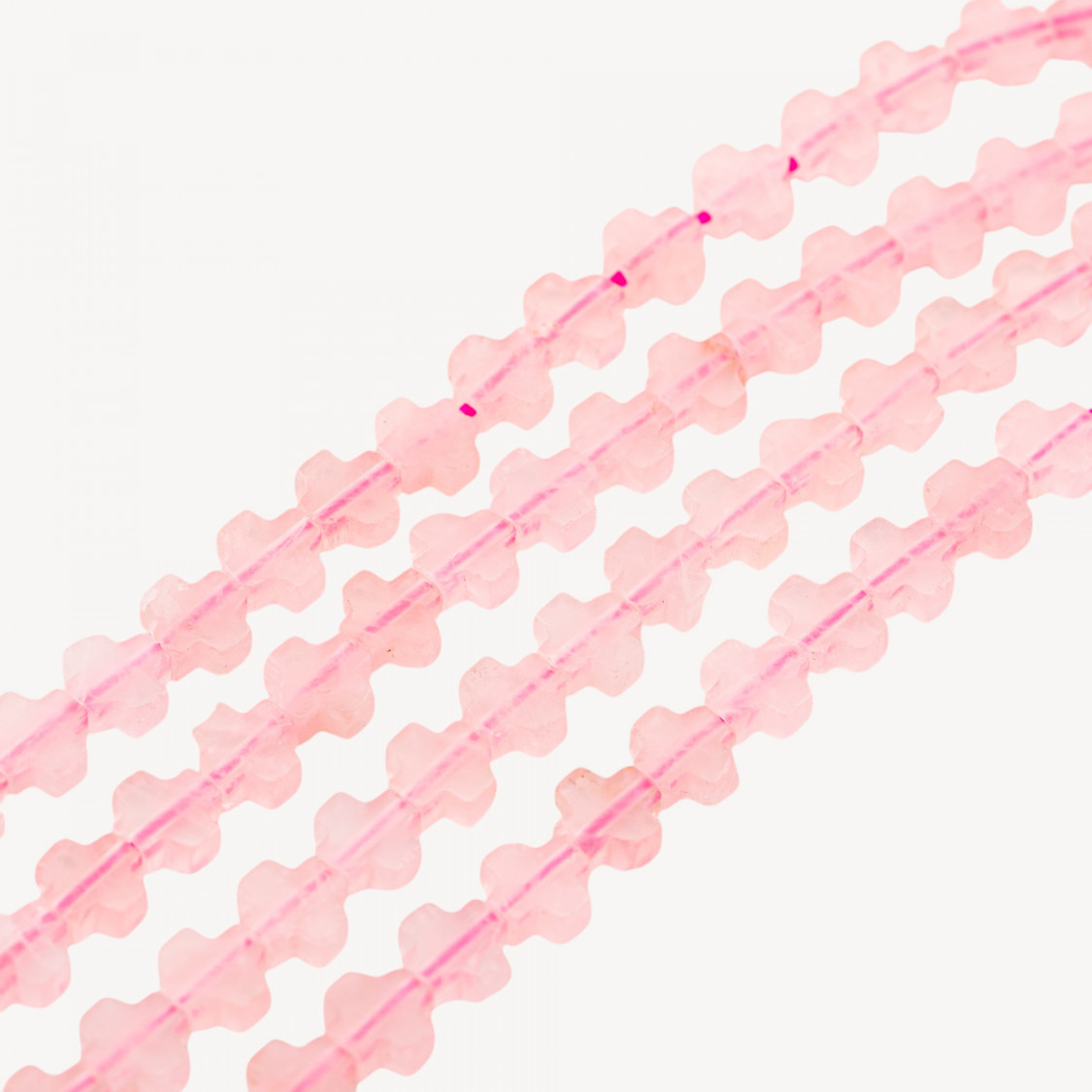 Cruz de cuarzo rosa de 8 mm-CUARZO ROSA | Worldofjewel.com