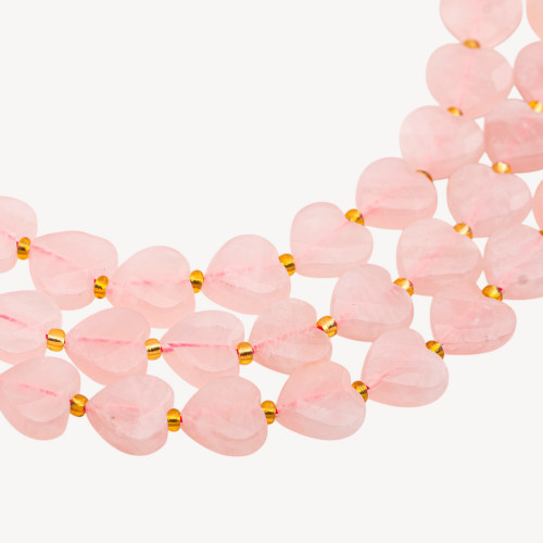 Quarzo Rosa Cuore Piatto Sfaccettato 12mm-ROSE QUARTZ | Worldofjewel.com