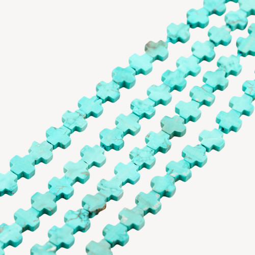 Croix en turquoise stabilisée 8 mm