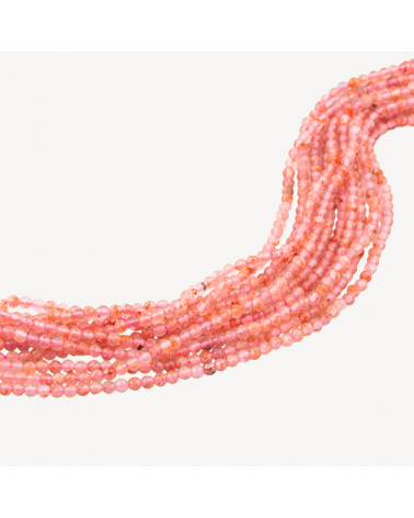 Quarzo Fragola Perlina Tonda Sfaccettata Diamond Cut 3mm-QUARZO FRAGOLA | Worldofjewel.com