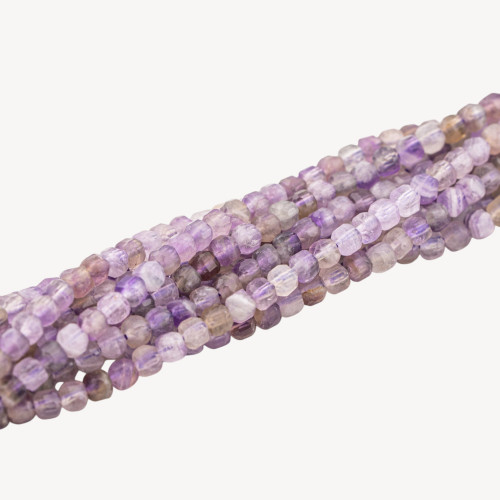Amethyst Cubes Hard Cut Faceted 3.5mm