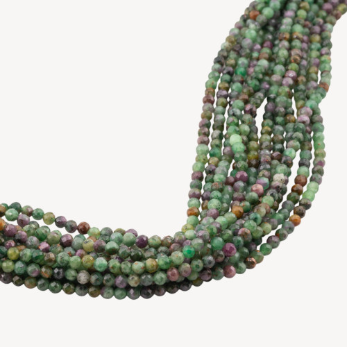 Cuentas redondas facetadas de jade canadiense con corte de diamante de 2,8 mm