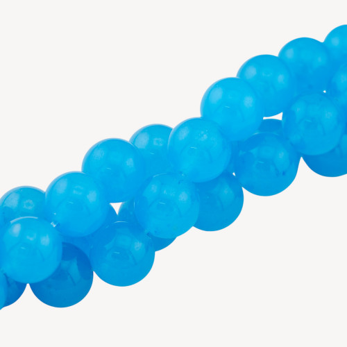 Icy Jade Light Blue 12mm Smooth Round Beads