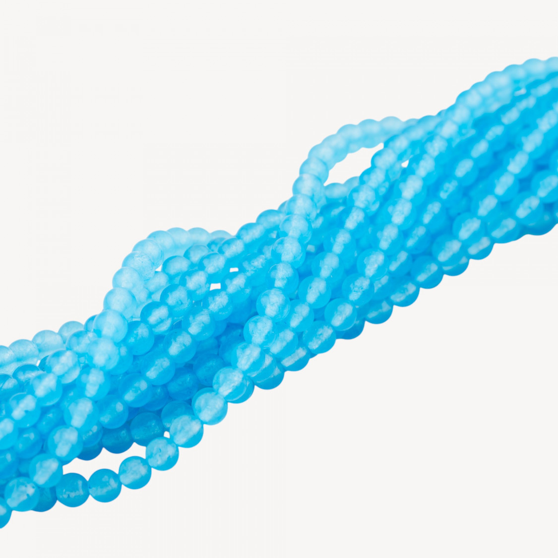 Icy Jade Light Blue 4mm Smooth Round Beads-ICE JADE | Worldofjewel.com