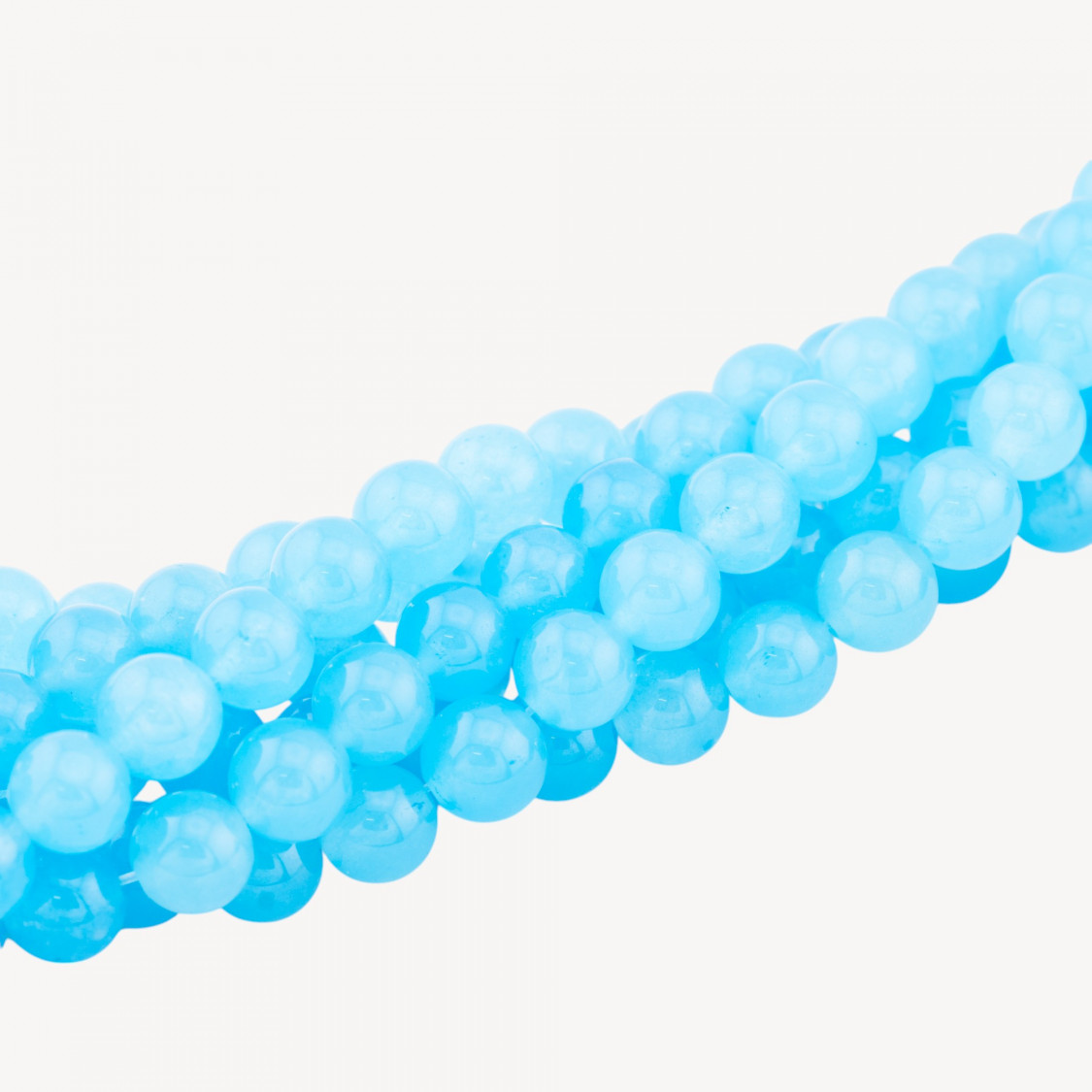 Cuentas redondas lisas de jade helado azul claro de 8 mm-JADE HIELO | Worldofjewel.com