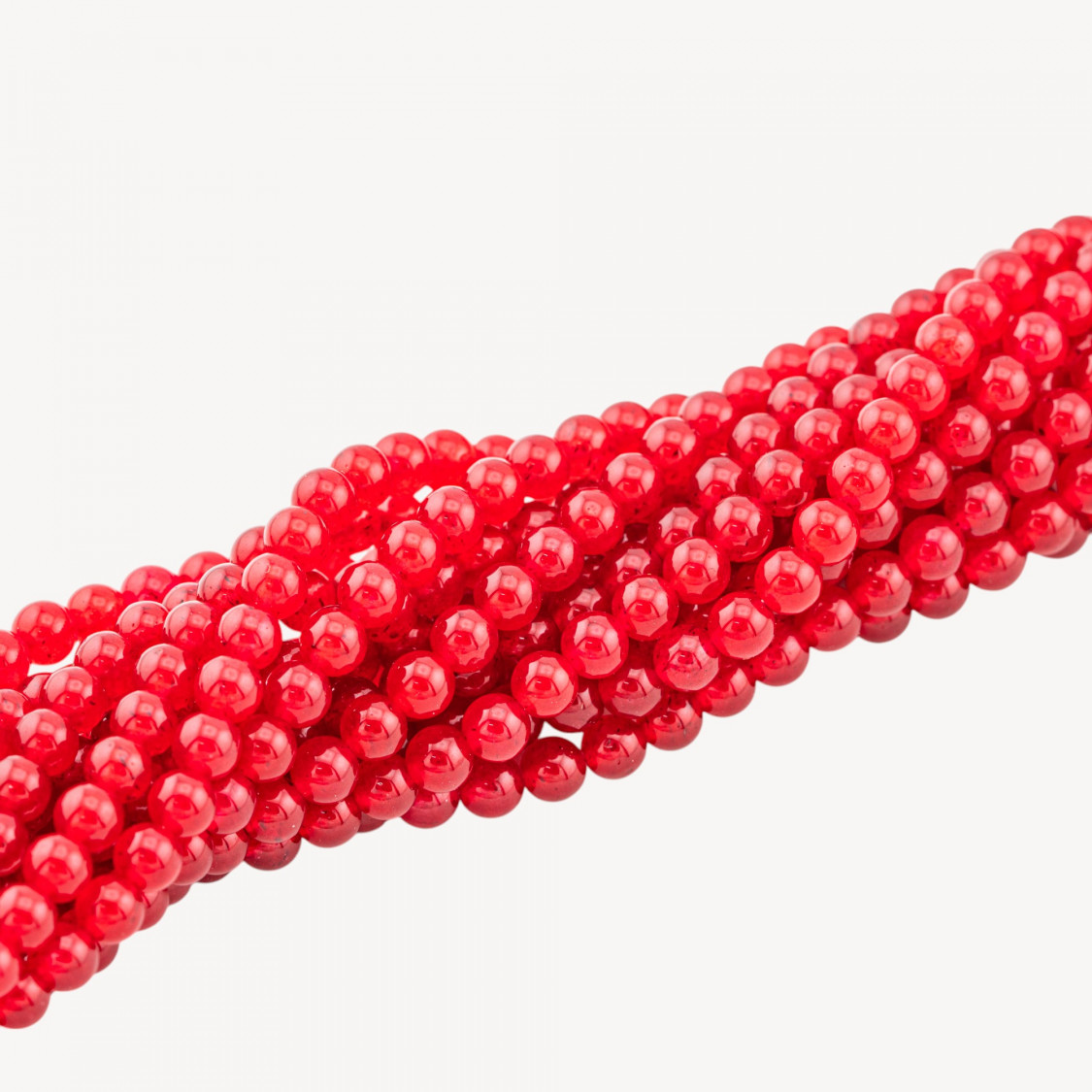 Giada Ghiaccio (Icy Jade) Rosso Perline Tonde Lisce 4mm-EIS-JADE | Worldofjewel.com