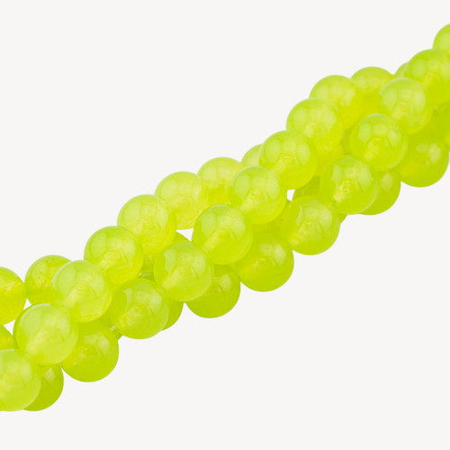 Jade helado verde claro fluorescente redondo liso de 10 mm