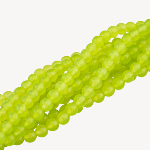 Jade helado verde claro fluorescente redondo liso de 6 mm